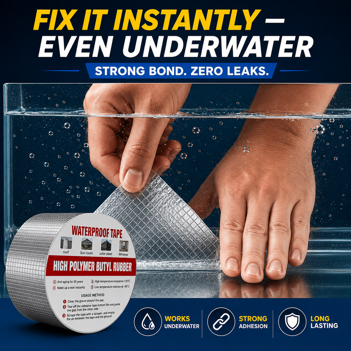 Leakage Repair Butyl Waterproof Adhesive Tape - Buy 1 Get 1 Free - 5 cm * 5 M
