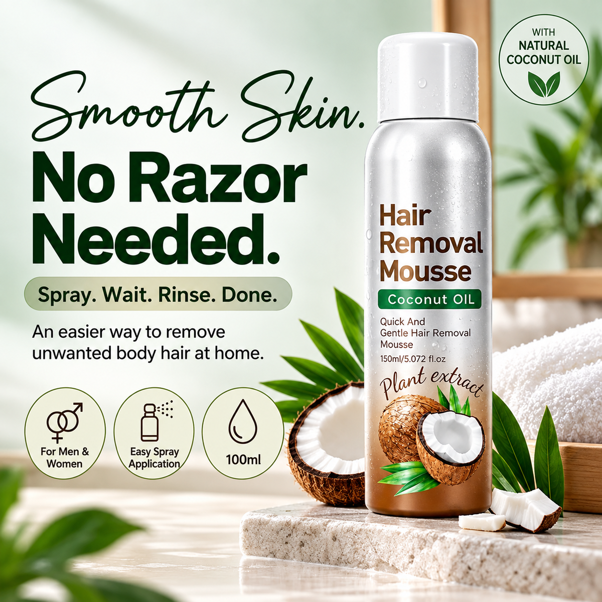 Hair Removal Spray for Men & Women